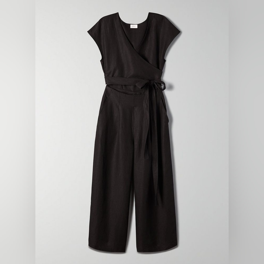Aritzia Wilfred Brax Jumpsuit Linen Lyocell Cutout  Wide Leg Size 6 - Picture 4 of 11